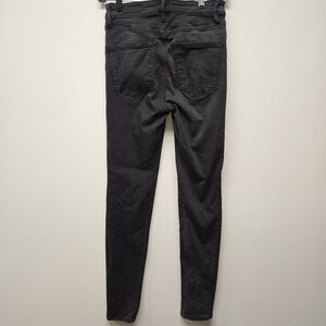 ALLSAINTS Dax High Rise Skinny Jeans Womens sz 26 Black Acid Washed Body Shaping